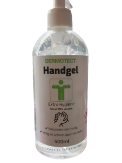 Dermotect Handgel Extra Hygi&euml;ne 70% Alcohol met Pompje 500ml 
