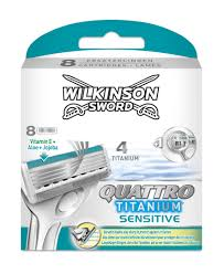 Wilkinson Quattro Titanium Sensitive scheermesjes 8 Stuks
