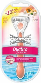 Wilkinson Quattro For Women Scheersysteem + 3 mesjes