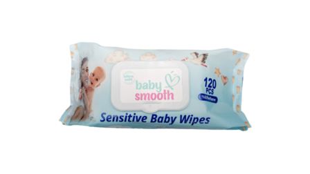 Baby Smooth Billendoekjes Sensitive Parfum Vrij 120 Stuks (Bleu)
