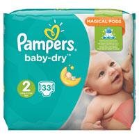 Pampers Baby Dry Luiers Maat 2 (3-6 kg) 33 Stuks