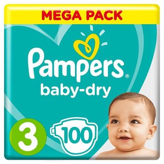 Pampers Baby Dry Luiers Maat 3 (4-9 kg) 100 Stuks