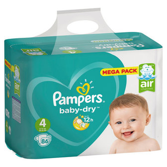 Pampers Baby Dry Luiers Maat 4 (7-18 kg) 86 Stuks