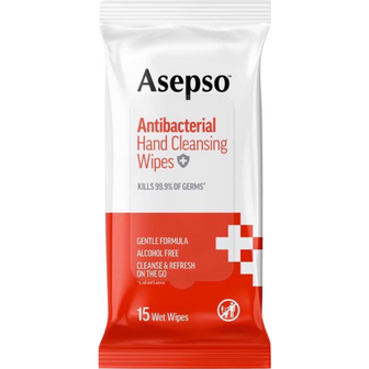 Asepso Antibacteri&euml;le hygi&euml;nische Doekjes 15 Stuks