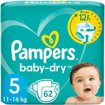 Pampers Baby Dry Luiers Maat 5 (11-16 kg) 62 Stuks