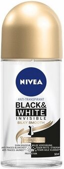 Nivea Deodorant Roller Black &amp; White Invisible Silky Smooth 50ml