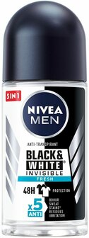 Nivea Men Deodorant Roller Black &amp; White Invisible Fresh 50ml