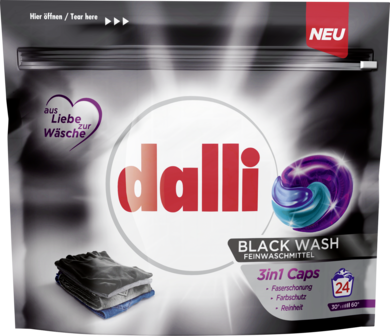 Dalli Wascapsules 3in1 Black 24 Stuks