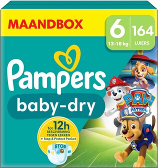 Pampers Baby Dry Luiers Maat 6 (13-18 kg) 164 Stuks Paw Patrol