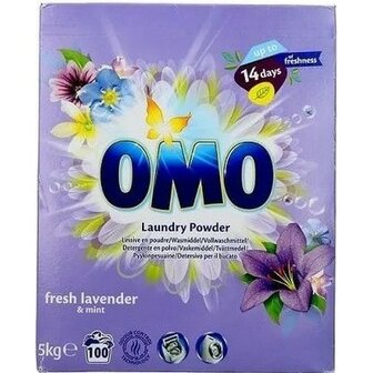 Omo Waspoeder Color Fresh Lavendel &amp; Mint 100 Wasbeurten 5 Kilo