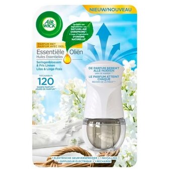 Airwick Elektrische Geurverspreider + Navulling Seringenbloesem &amp; Fris Linnen 19ml