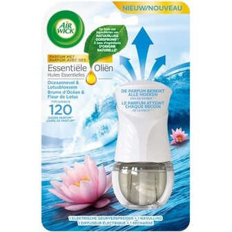 Airwick Elektrische Geurverspreider + Navulling Oceaannevel &amp; Lotusbloesem 19ml