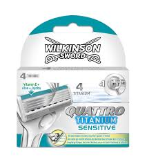 Wilkinson Quattro Titanium Sensitive scheermesjes 4 Stuks