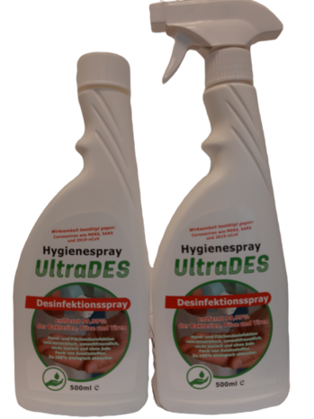 Ultrades Desinfectie Spray voor Oppervlakten en Handen 2x500ml 