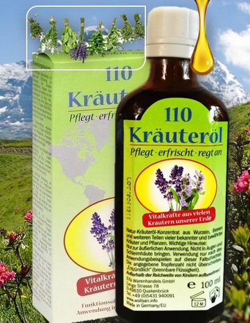 110 Kruidenolie Kruidenplanten Kräuteröl Olie 100ml  Massage Olie