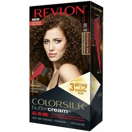 Revlon Luxurious Colorsilk Buttercream Hair Color 50 Medium Natuurlijk Bruin 
