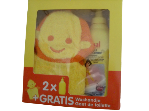 Zwitsal Bad &amp; Douchecreme Girls Prinses Pomp 2 x 400 ml + Gratis Washandje 