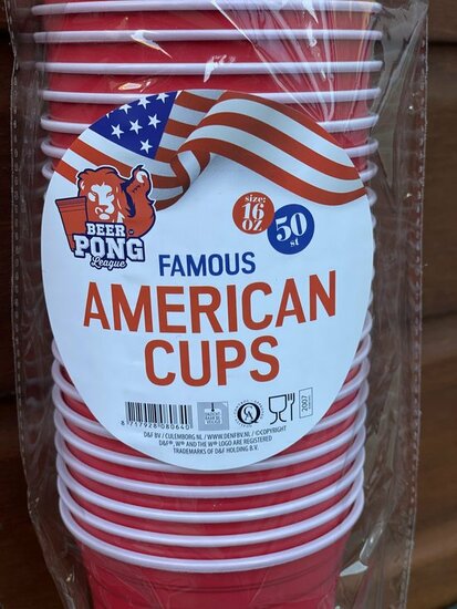 Bier Pong American Red Cups 50 Stuks