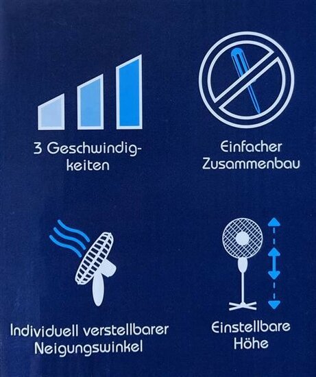 Ventilator Staand Statiefventilator Wit 3 Snelheden Verstelbaar