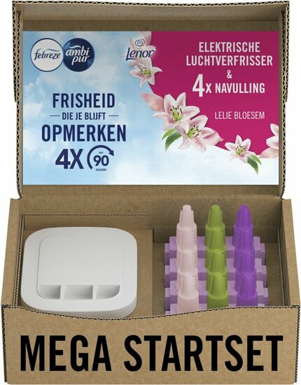 Febreze 3Volution Houder + 4 Navulling Lelie Bloesem