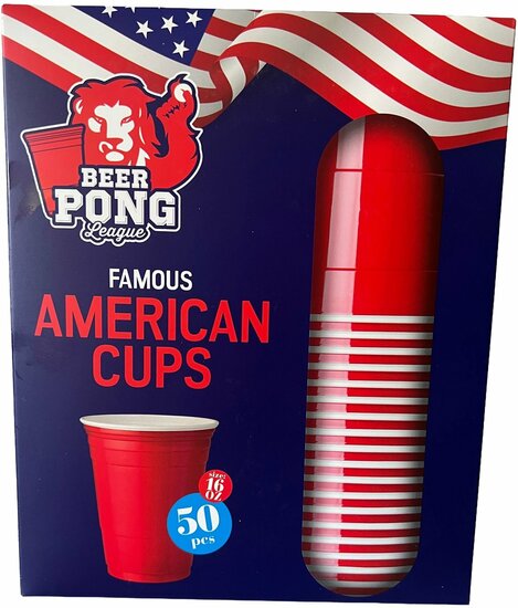 Bier Pong American Red Cups 50 Stuks