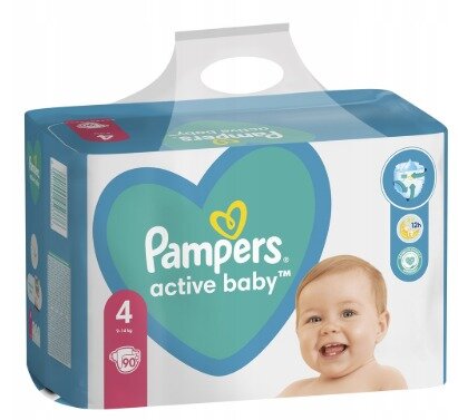 Pampers Active Baby Luiers Maat 4 (9-14 kg)  90 Stuks