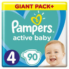 Pampers Active Baby Luiers Maat 4 (9-14 kg)  90 Stuks