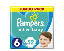 Pampers Active Baby Luiers Maat 6 (13-18 kg)  52 Stuks