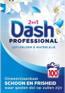 Dash Waspoeder Professioneel 2in1 Lotusbloem &amp; Waterlelie 100 Wasbeurten