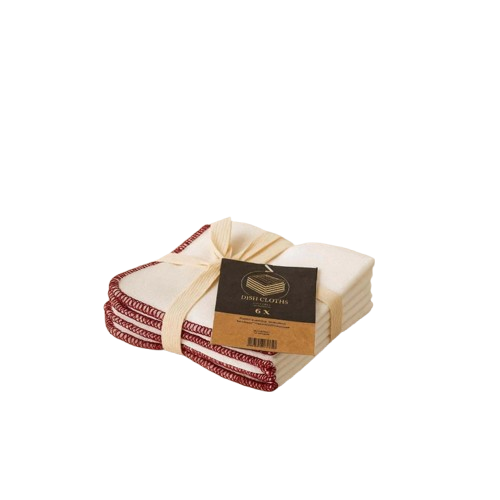 Vaatdoeken Rood 6 Stuks 25x25cm 