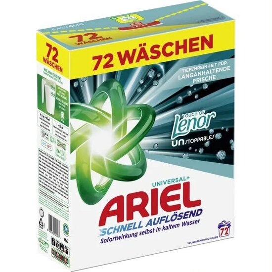 Ariel Waspoeder Touch of Lenor Unstoppables 72 Wasbeurten 