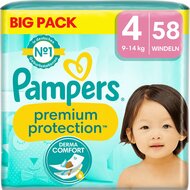 Pampers Premium Protection Luiers Maat 4 (9-14 kg) 58 Stuks