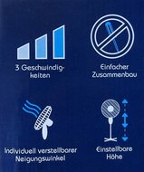 Ventilator Staand Statiefventilator Wit 3 Snelheden Verstelbaar