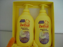 Zwitsal Bad &amp; Wasgel Slaap Zacht Lavendel Pomp 2 x 400 ml + Gratis Washandje