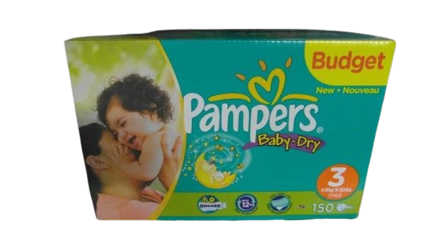 Pampers Baby Dry Luiers Maat 3 (4-9 kg) 150 Stuks