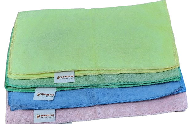 Microvezeldoek 4 Stuks 40x40cm Blauw/Geel/Groen/Roze (300GSM)