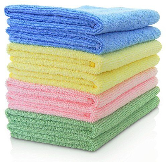 Microvezeldoek 8 Stuks 40x40cm 2X Blauw/Geel/Groen/Roze (300GSM)