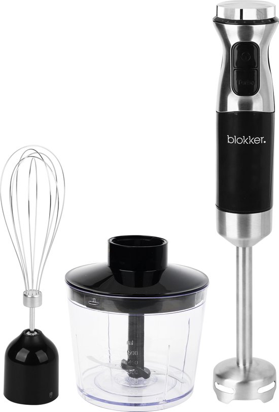 Blokker Staafmixer Set met Hakmolen RVS 1000W