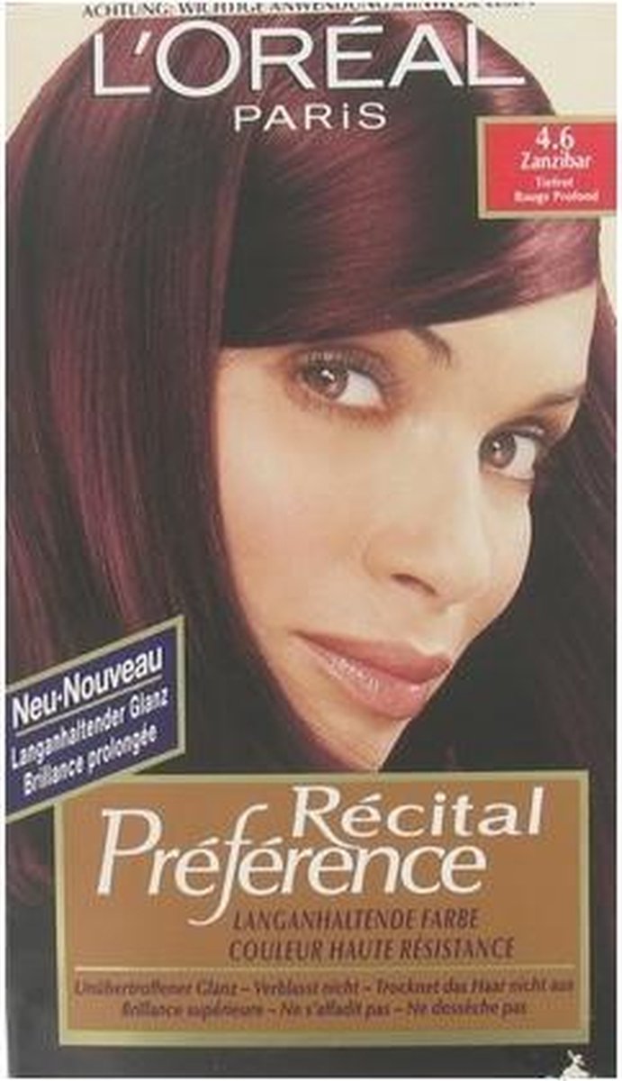 L'Oreal Haarverf Recital Préférence Haarverf 4.6 Zanzibar Dieprood