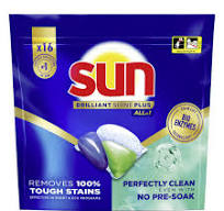 Sun Brilliant Shine All-in-1 Vaatwastabletten 16 Stuks    