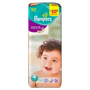 Pampers Active Fit Premium Protection Luiers Maat 4 Maxi (7-18 kg) 52 Stuks Pampers Active Fit Premium Protection Luiers Maat 4 Maxi (7-18 kg) 52 Stuks