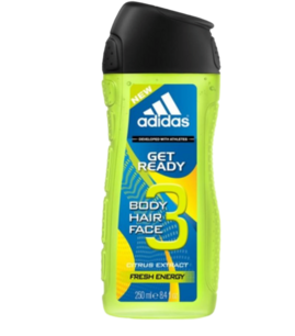 Adidas Douchegel Get Ready 3 in 1 250 ml Adidas Douchegel Get Ready 3 in 1 250 ml