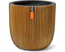 Capi Bloempot bol Groove XL 33x35 - Goud Bloempot voor binnen Opening ⌀28 - GVGB932 Capi Bloempot bol Groove XL 33x35 - Goud Bloempot voor binnen Opening ⌀28 - GVGB932