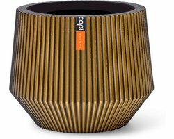 Capi Vaas Cilinder Geo Groove XL - 46x37 Goud Bloempot voor binnen Opening ⌀35 - GVGB893 Capi Vaas Cilinder Geo Groove XL - 46x37 Goud Bloempot voor binnen Opening ⌀35 - GVGB893