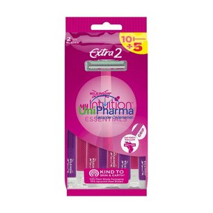 Wilkinson Sword Extra 2 My Intuition Essentials Wegwerpmesjes 15 Stuks Wilkinson Sword Extra 2 My Intuition Essentials Wegwerpmesjes 15 Stuks