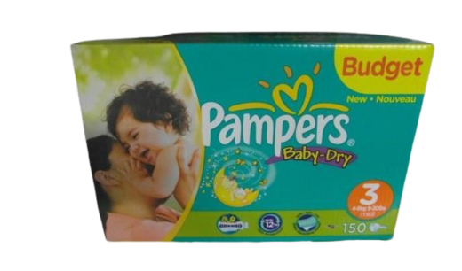 Pampers Baby Dry Luiers Maat 3 (4-9 kg) 150 Stuks Pampers Baby Dry Luiers Maat 3 (4-9 kg) 150 Stuks