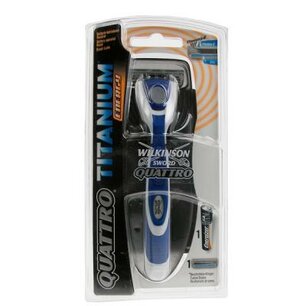 Wilkinson Quattro Titanium Energy Scheersysteem + 5 Mesjes Wilkinson Quattro Titanium Energy Scheersysteem + 5 Mesjes