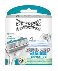 Wilkinson Quattro Titanium Sensitive Scheermesjes 12 Stuks Wilkinson Quattro Titanium Sensitive Scheermesjes 12 Stuks