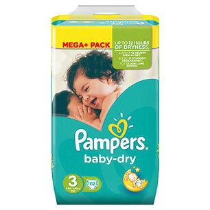 Pampers Baby Dry Luiers Maat 3 (4-9 kg) 112 Stuks Pampers Baby Dry Luiers Maat 3 (4-9 kg) 112 Stuks