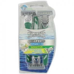 Wilkinson Quattro Titanium Sensitive Scheermesjes 3 stuks Wilkinson Quattro Titanium Sensitive Scheermesjes 3 stuks